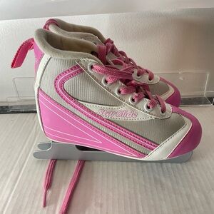 Pink and White Ice Skates